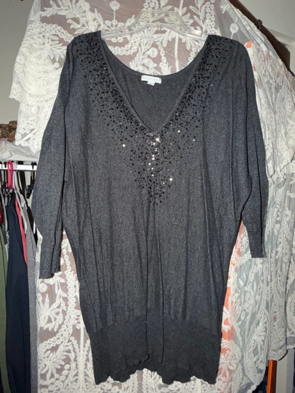 New York & Company Charcoal Gray Sweater